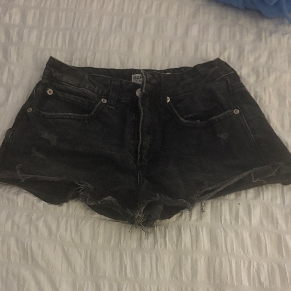 Garage Women's Distressed Black Jean Shorts